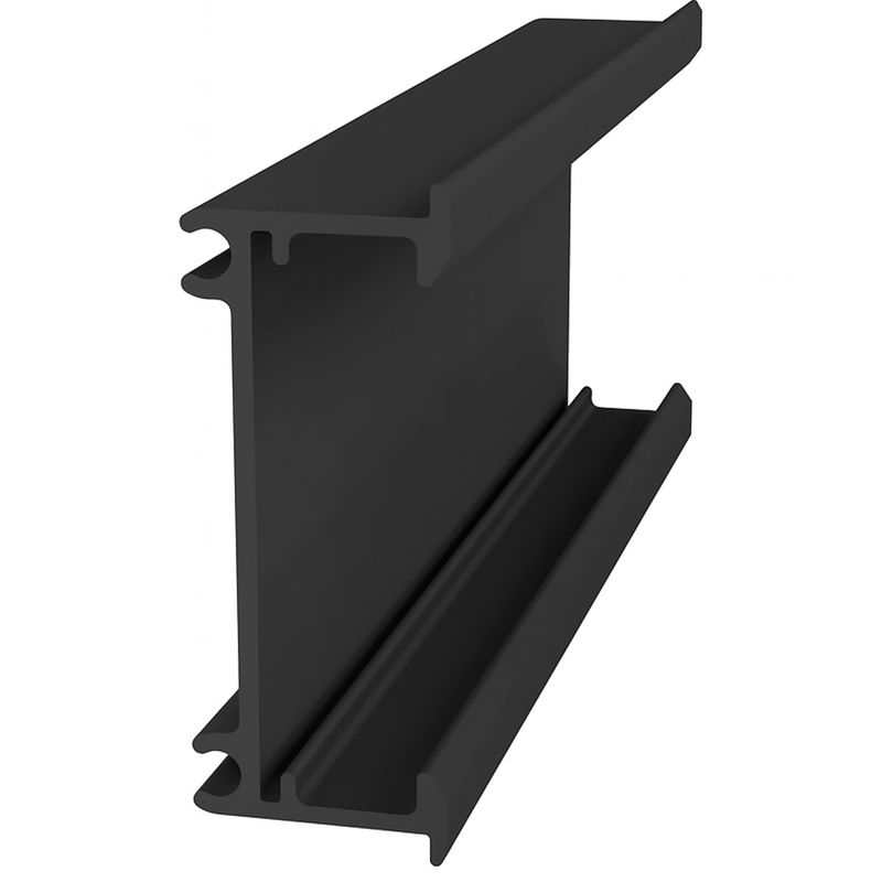 Perfil Puxador Cava Rm-417 3 Metros Preto Rometal 78150_0