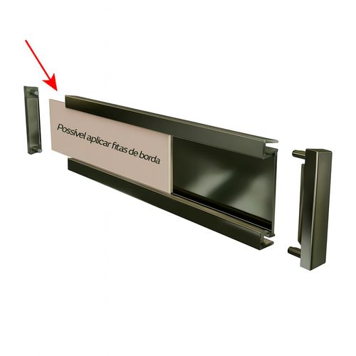 Puxador Perfil Piega Rm-360 3 Metros Inox Polido Rometal
