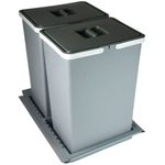 Conjunto 2 Lixeiras Metropolis 24 Litros com Base Grande Cinza Zen 76205_0