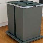 Conjunto 2 Lixeiras Metropolis 24 Litros com Base Grande Cinza Zen 76205_01
