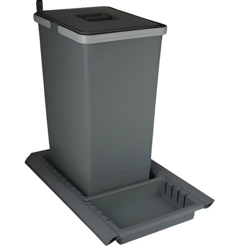 Lixeira Metropolis com Base Média 24 Litros Cinza Zen