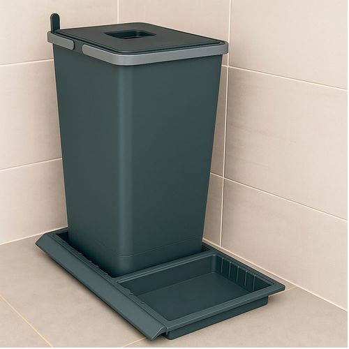 Lixeira Metropolis com Base Média 24 Litros Cinza Zen