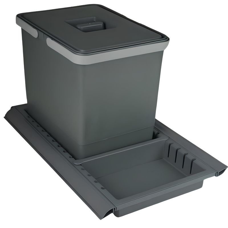 Lixeira Metropolis com Base Media 15 Litros Cinza Zen 76202_0