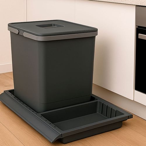 Lixeira Metropolis com Base Média 15 Litros Cinza Zen