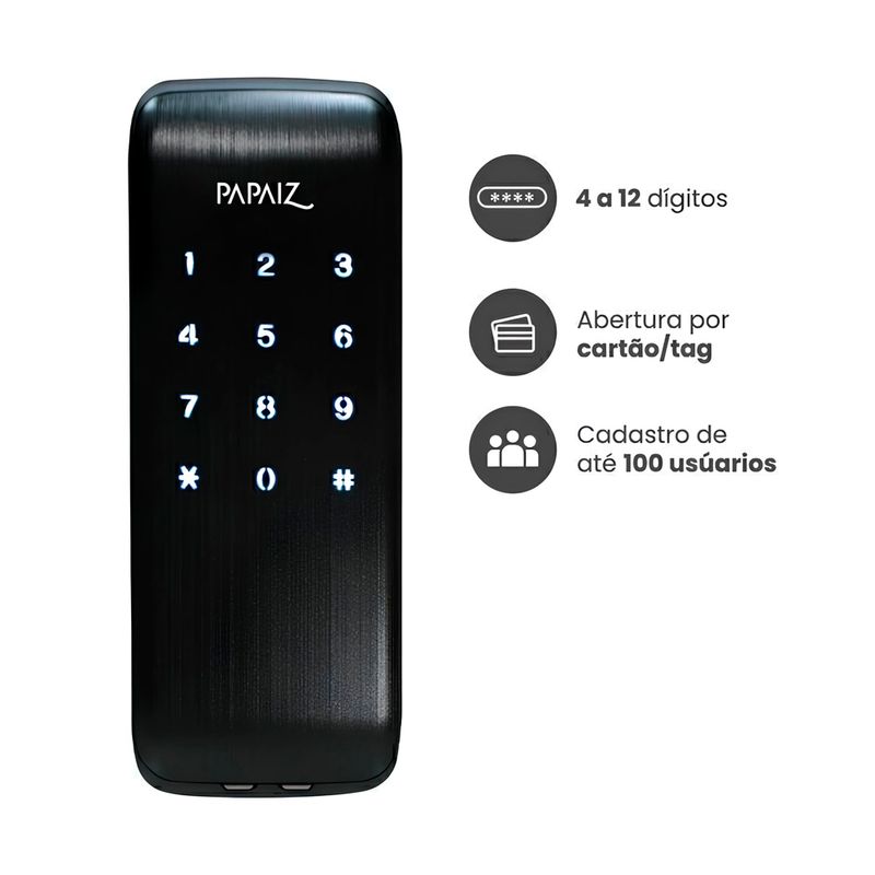 Fechadura Digital Sl125 Resistente a Maresia Papaiz 75221_05