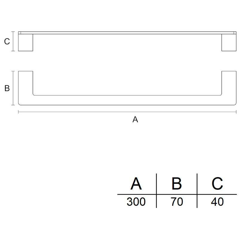 Porta Toalha Arsoli 300 mm Aco Inox 304 Polido Italy Line 82752_02