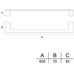Porta Toalha Arsoli 600 mm Aco Inox 304 Preto Italy Line 82763_02