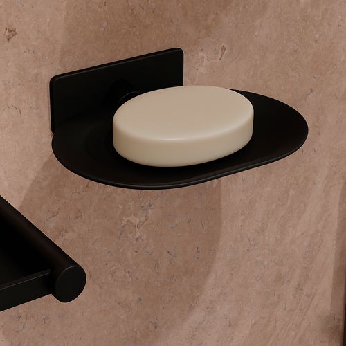 Porta Sabonete Delia 128 mm Aço Inox 304 Preto Italy Line