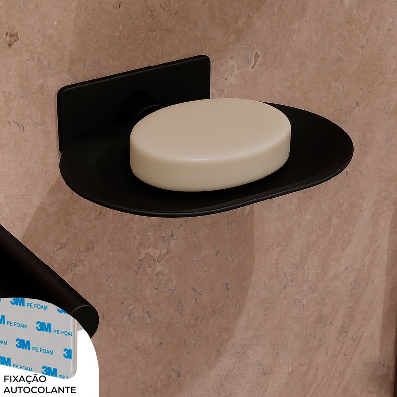 Porta Sabonete Delia 128 mm Aco Inox 304 Preto Italy Line 82738_02