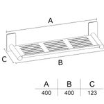 Porta Shampoo Delia 400 mm Aco Inox 304 Escovado Italy Line 82743_03