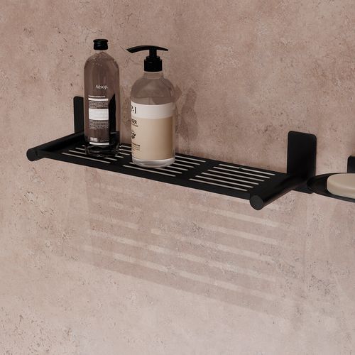 Porta Shampoo Delia 400 mm Aço Inox 304 Preto Italy Line