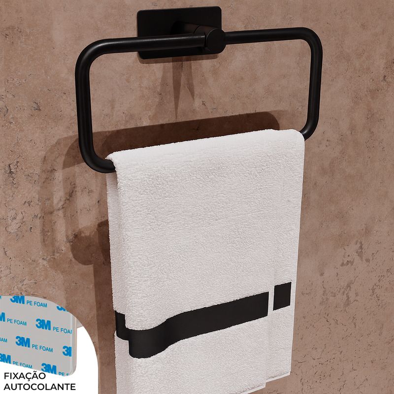 Porta Toalha Argola Delia Aco Inox 304 Preto Italy Line 82748_02