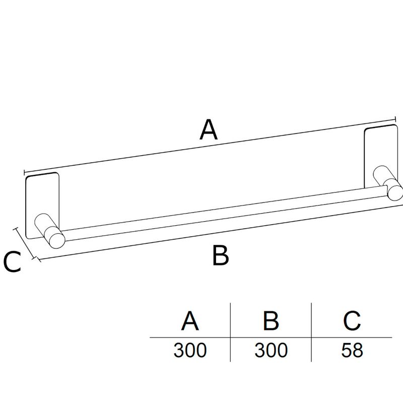 Porta Toalha Delia 300 mm Aco Inox 304 Escovado Italy Line 82753_04