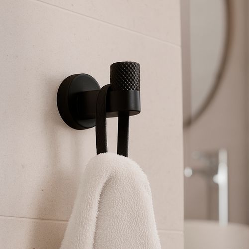 Cabide Zigrinato Diverse 55 mm Aço Inox 304 Preto Italy Line