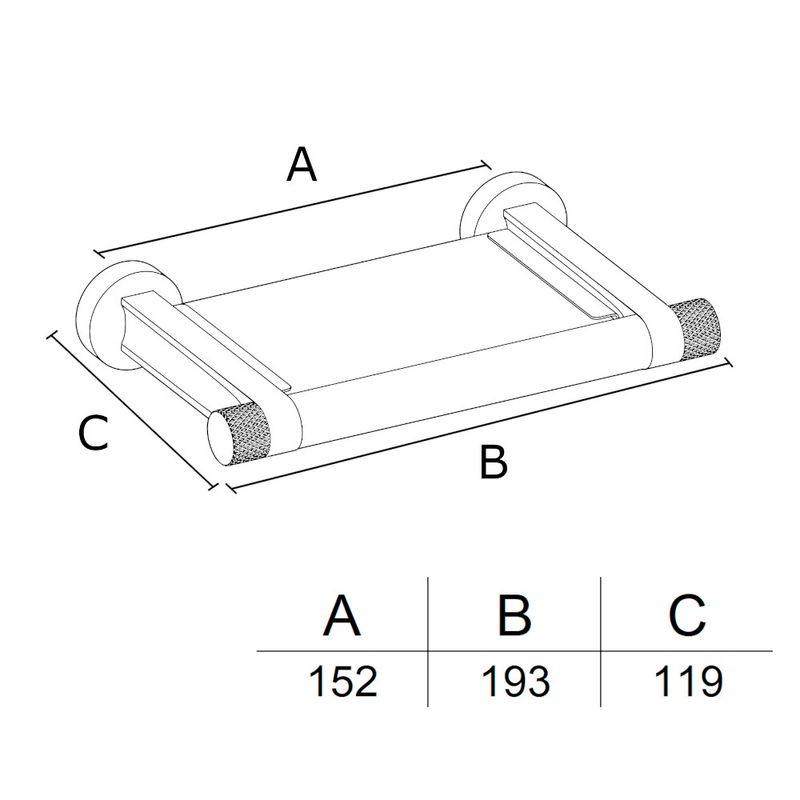 Porta Sabonete Zigrinato Diverse 128 mm Aco Inox 304 Polido Italy Line 82740_02