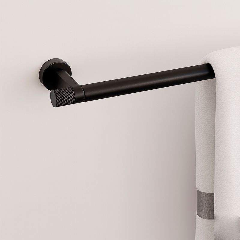 Porta Toalha Zigrinato Diverse Aco Inox 304 Preto Italy Line