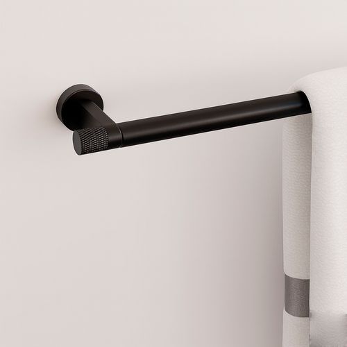 Porta Toalha Zigrinato Diverse 600 mm Aço Inox 304 Preto Italy Line