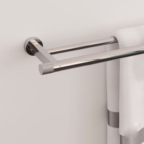 Porta Toalha Duplo Zigrinato Diverse 600 mm Aço Inox 304 Polido Italy Line