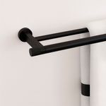 Porta Toalha Duplo Zigrinato Diverse 600 mm Aco Inox 304 Preto Italy Line 82750_01