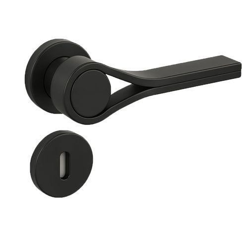 Maçaneta Interna Drop Redonda Preto Zen