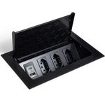 Caixa Pop 4 Blocos com 3 Tomadas 20A e Usb A e C Preto Qtmov 82668_0