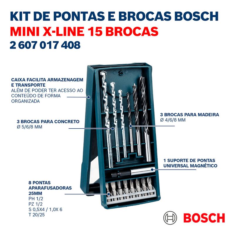 Jogo de Brocas X-line com 15 Pecas + Maleta Bosch 60760_03