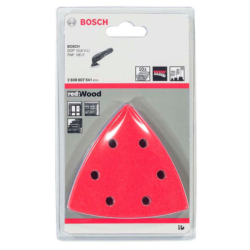 Jogo Lixa para Madeira 93mm G60-80-100-120-180 10 Pecas Bosch 66092_01