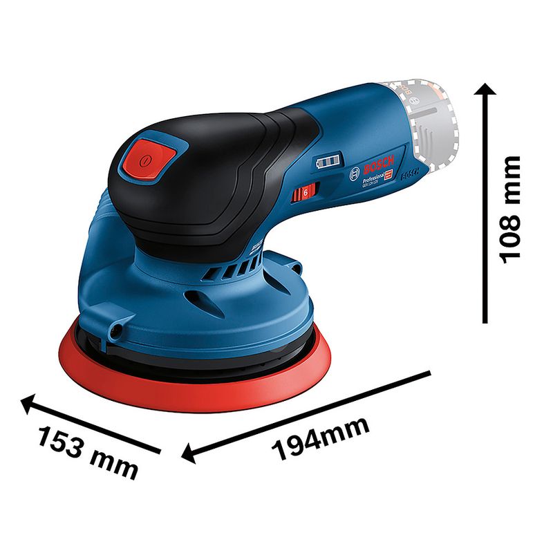 Lixadeira Roto Orbital 5 Pol a Bateria 12v Sem Bateria e Sem Carregador Gex 12v-125 Bosch 66345_03