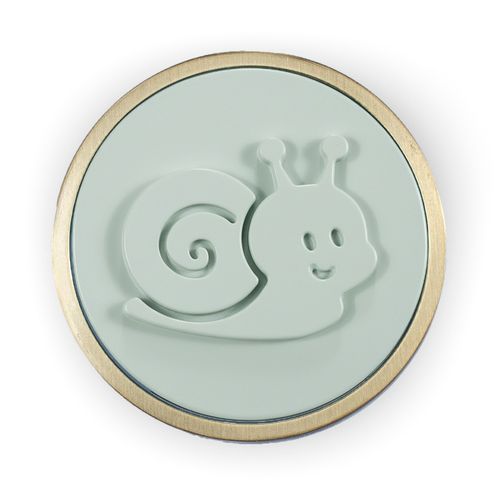 Puxador Infantil Pignatta Caracol 62mm Gold Escovado / Menta Zen