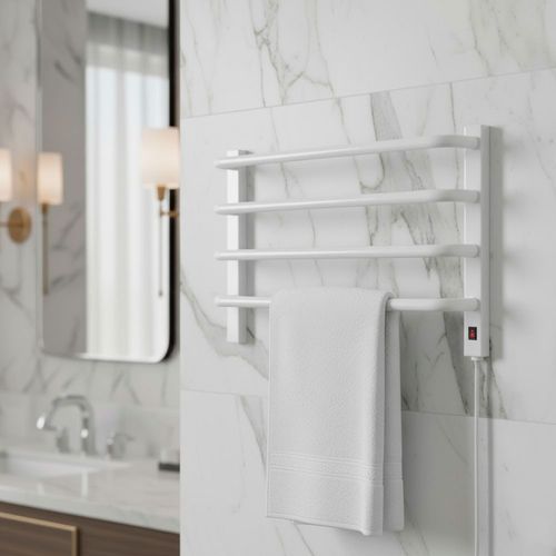 Toalheiro Térmico para 1 Toalha 220V Fio Direito Branco Flape