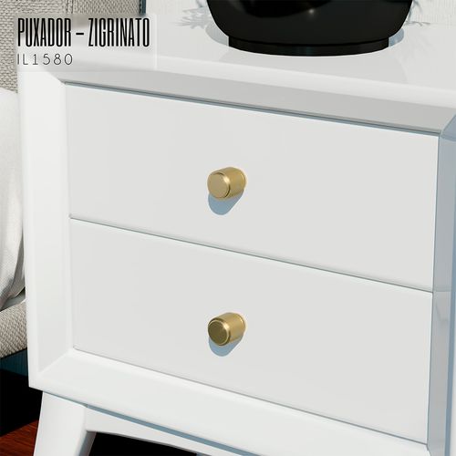 Puxador Zigrinato IL-1580 Ponto 25x28 Dourado Italy Line