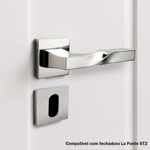 Maçaneta Narval Externa Quadrada Cromado Zen