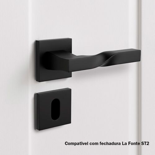 Maçaneta Narval Externa Quadrada Preta Zen