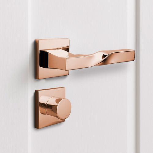 Maçaneta Narval Banheiro Quadrada Rosê Zen