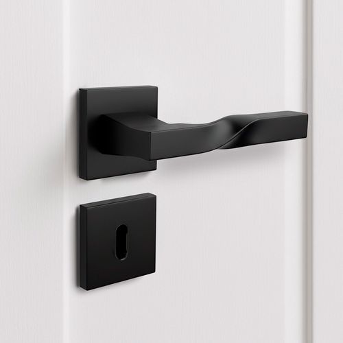 Maçaneta Narval Interna Quadrada Preta Zen