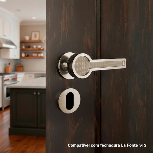 Maçaneta Externa Redonda Níquel Escovado Blend Premium em Zamak Zen