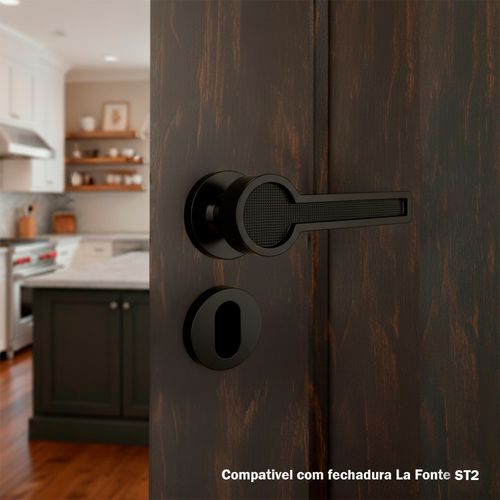 Maçaneta Externa Redonda Preto Blend Premium em Zamak Zen