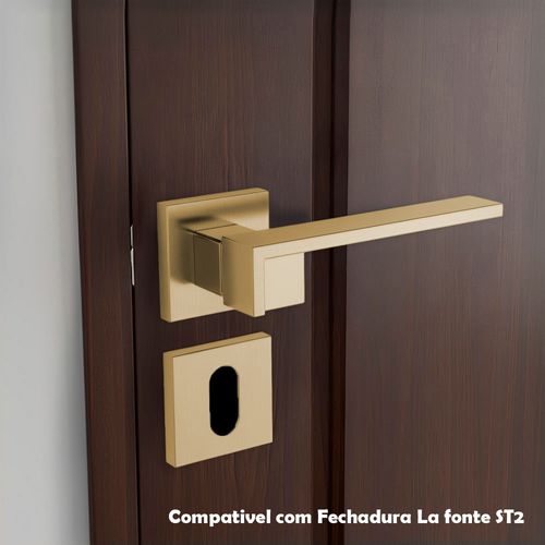 Maçaneta Externa Quadarado Gold Escovado Break Zen