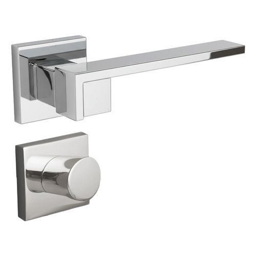 Maçaneta Banheiro Quadrado Cromado Break Zen