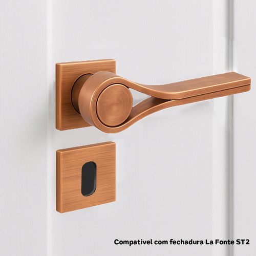 Maçaneta Externa Drop Quadrada Vecchio Cobre