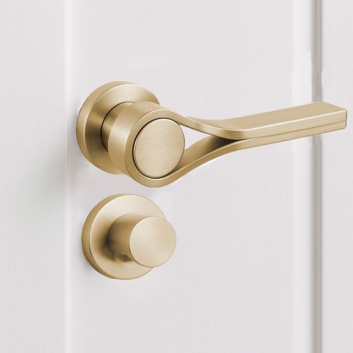 Maçaneta Banheiro Redonda Gold Escovado Drop Zen