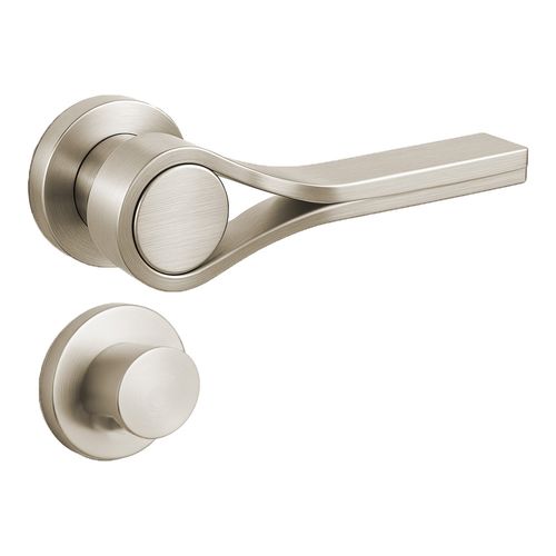 Maçaneta Banheiro Redonda Niquel Escovado Drop Zen