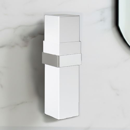 Porta Objetos Spirit Fixo Cromado e Branco Zen