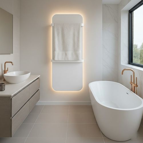 Toalheiro Térmico 110v com Vidro Branco Médio Flaza Design
