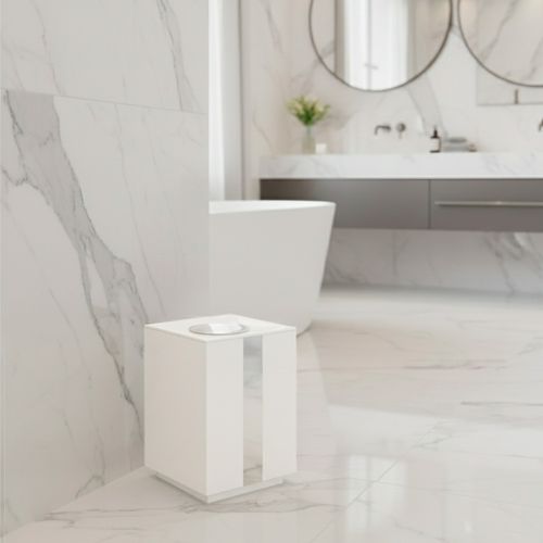 Lixeira 5 Litros Miss By Zen Cromado com Branco Zen