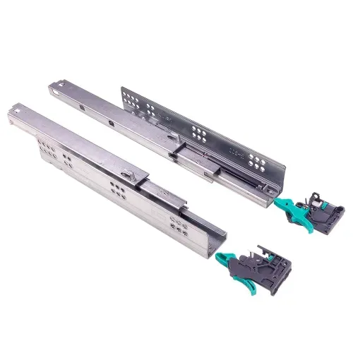 Kit com 10 Corrediças Invisíveis 45 cm com Amortecedor Extração Total 40kg Renna