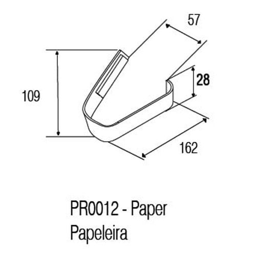 Papeleira Parede Paper Cromado e Polido Zen