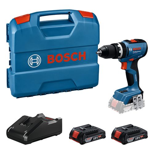 Furadeira/Parafusadeira de Impacto 18V Brushless 2 Baterias Carregador e Maleta GSB 18V-65 Bosch