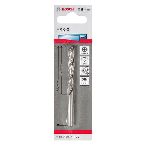Broca para Metal HSS-G 5x52x86mm Bosch