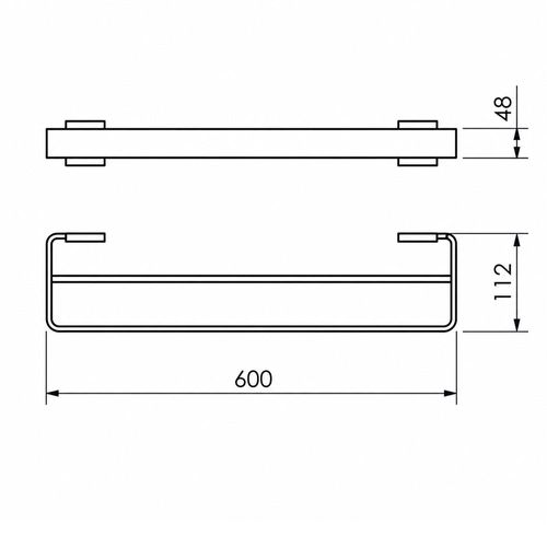 Toalheiro Duplo Tarsila 600mm Cromado Metalworks